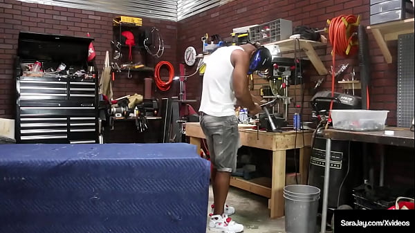 Insatiable Cougar In A Dress Sara Jay Sucks And Fucks The Garage Guy!