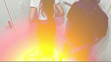 A slut has sex with a stranger in a bar bathroom!