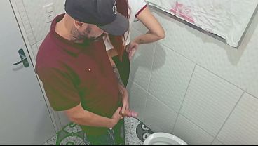 A slut has sex with a stranger in a bar bathroom!