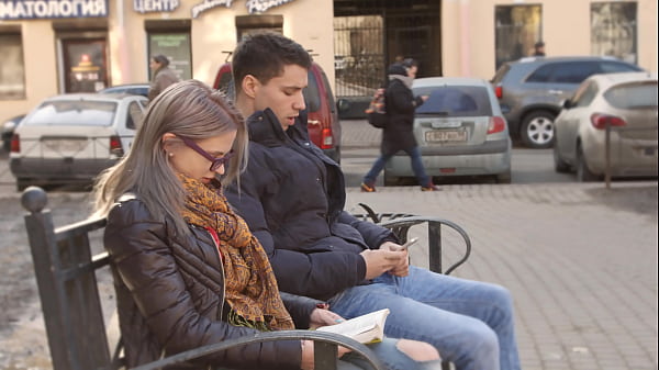 Casual meeting leads to fucking a skinny girl with glasses