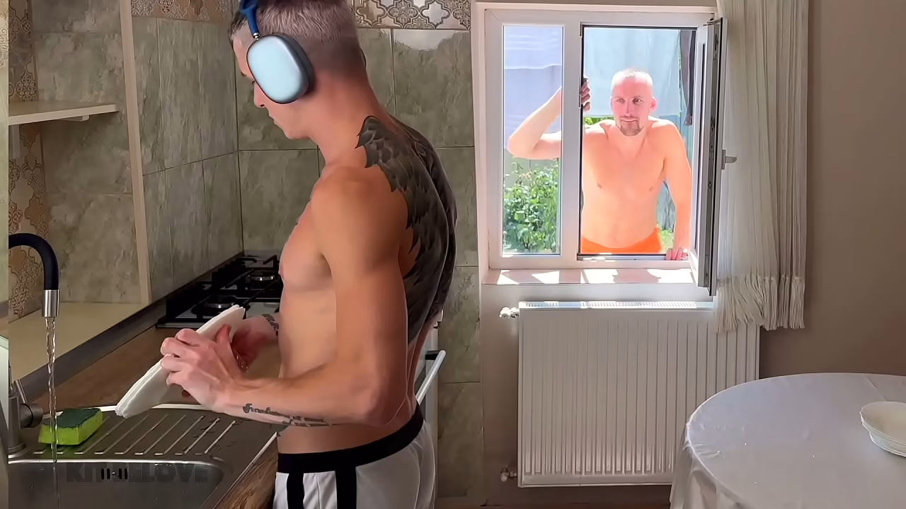 A wild guy snuck into neighbor'_s window and fucked him hard