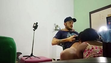 My friend's ex-girlfriend gave me a blowjob while I was playing video games.