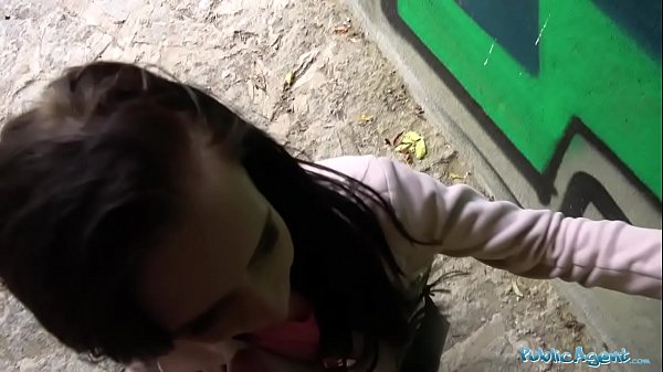 Public Agent Sexy brunette lady fucks and sucks to make ex jealous