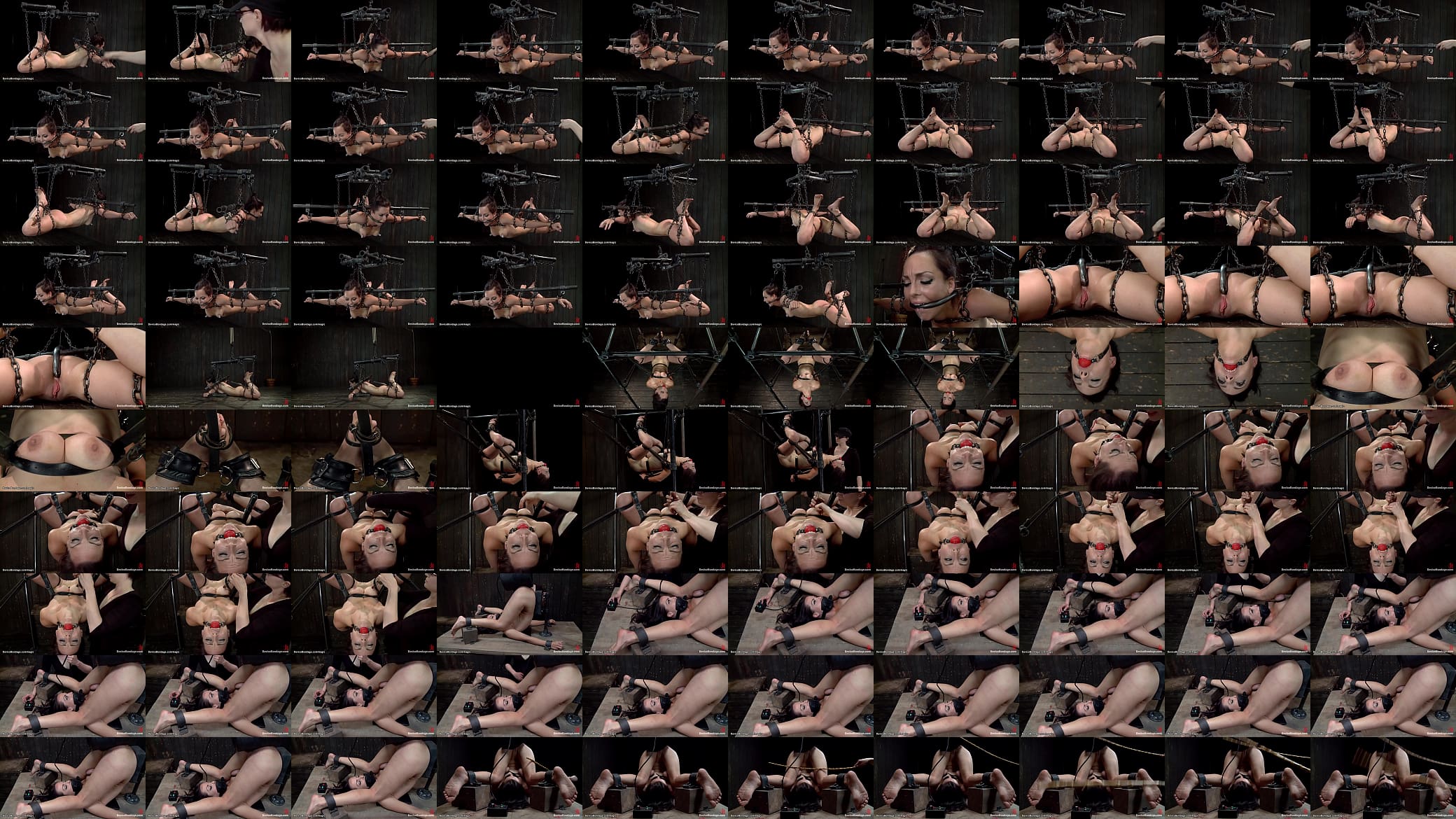 Hot slave in chain suspension whipped 预览图