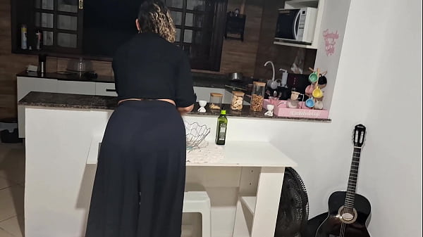 The stepson asks his stepmother for help so he can cum.