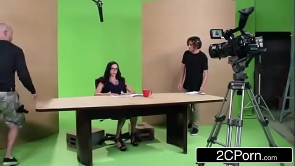 Hot MILF News Anchor Takes On Two Studs During Live Broadcast