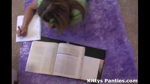 Nubile 18yo Kitty doing her science homework