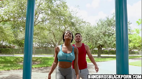 Hot black milf meets a horny latino while exercising - black porn