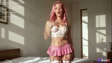 i didn t expect to see a hot pink haired cheerleader in my room who let me fuck her and fill her with cum ai 