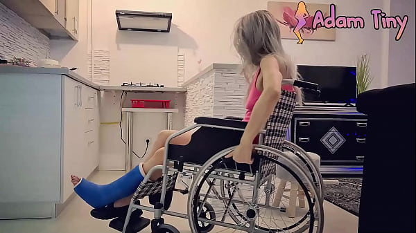 Adam Tiny - Slut with broken ankle in a wheelchair asked for my help, gave her a facial instead