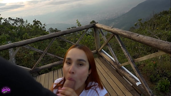 My horny STEPSISTER loves blowing outdoor! she loves my CUM! Abella Olsen