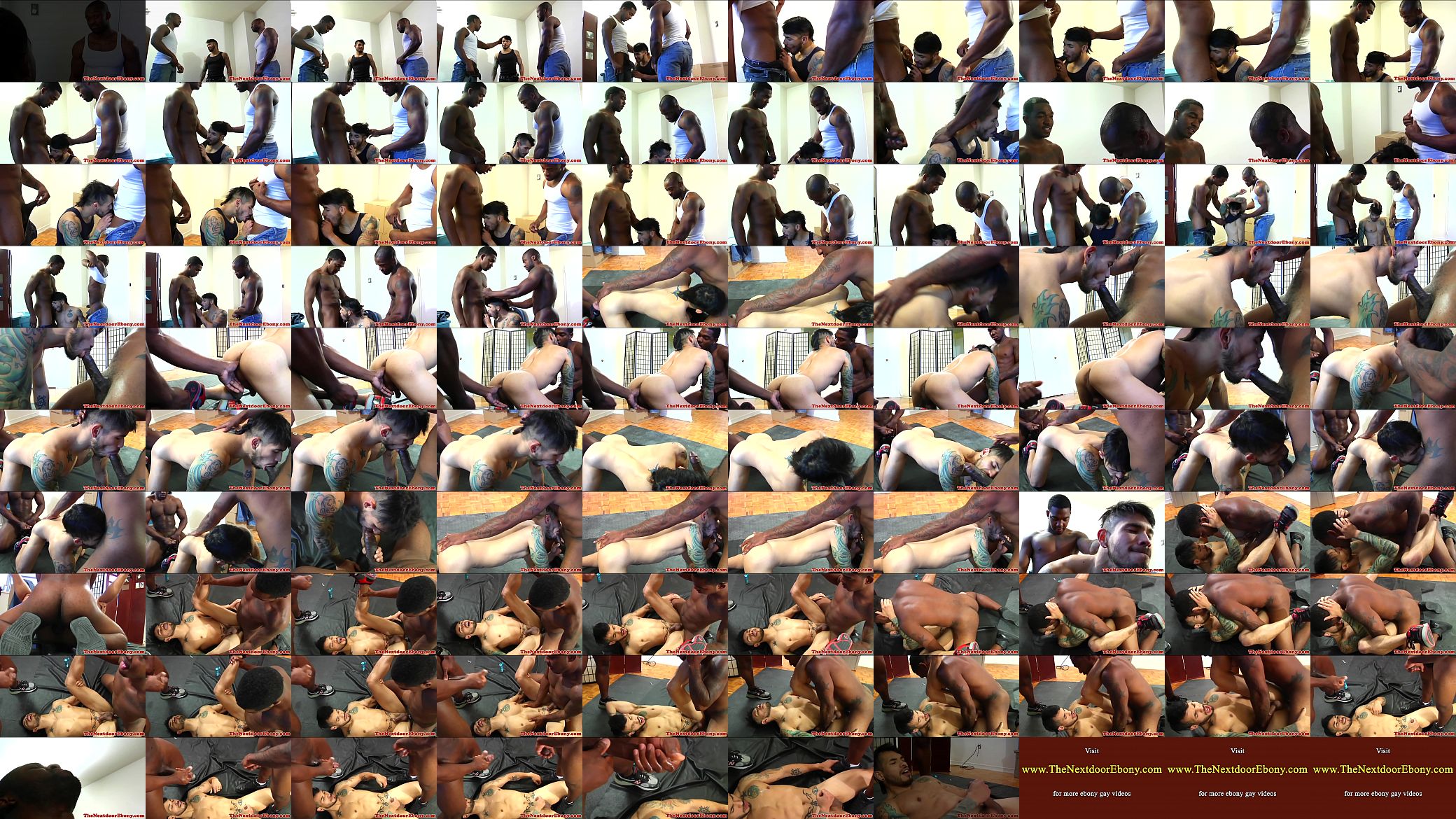 Ripped black hunk pounding white ass in trio 预览图