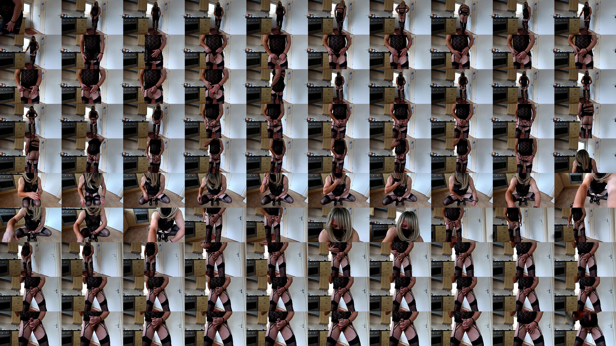 kelly cd in black see thru dress and stockings having a horny wank and cuming 预览图