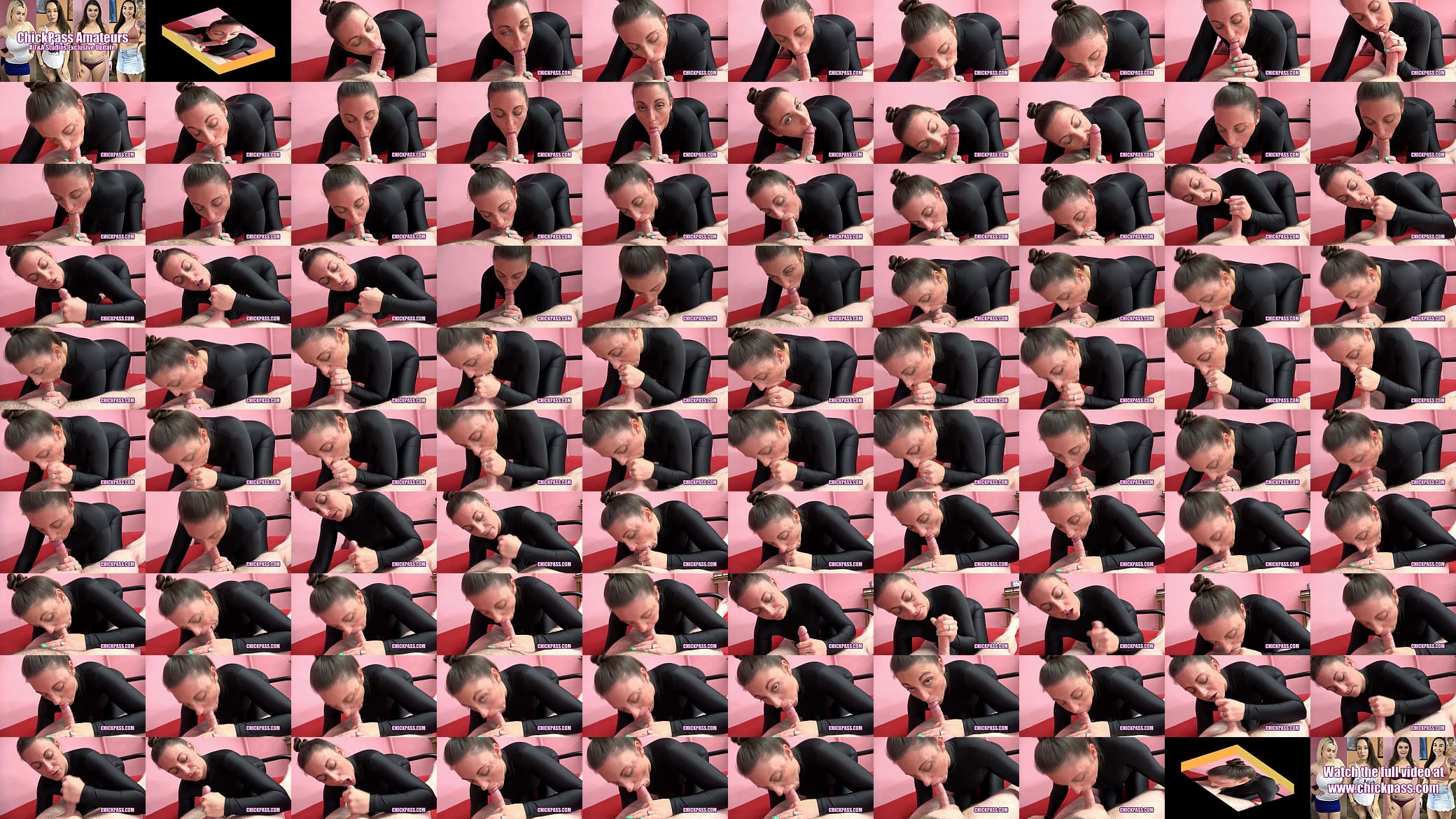 ChickPass - Oral MILF Melanie Hicks sucks cock in her black catsuit 预览图