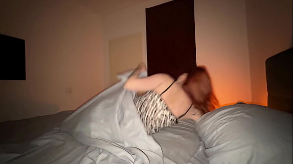 Redhead Stepmom Caught Me Jacking Off in Hotel Room and Gets Fucked