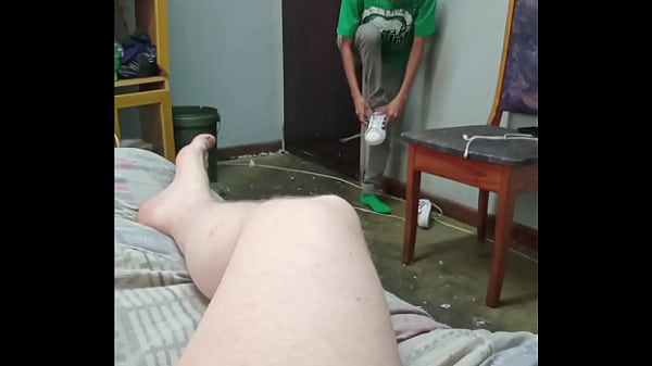 perfect 18 year old teen gets to shy to suck cock for old grandpa , ends up giving daddy naked handjob instead