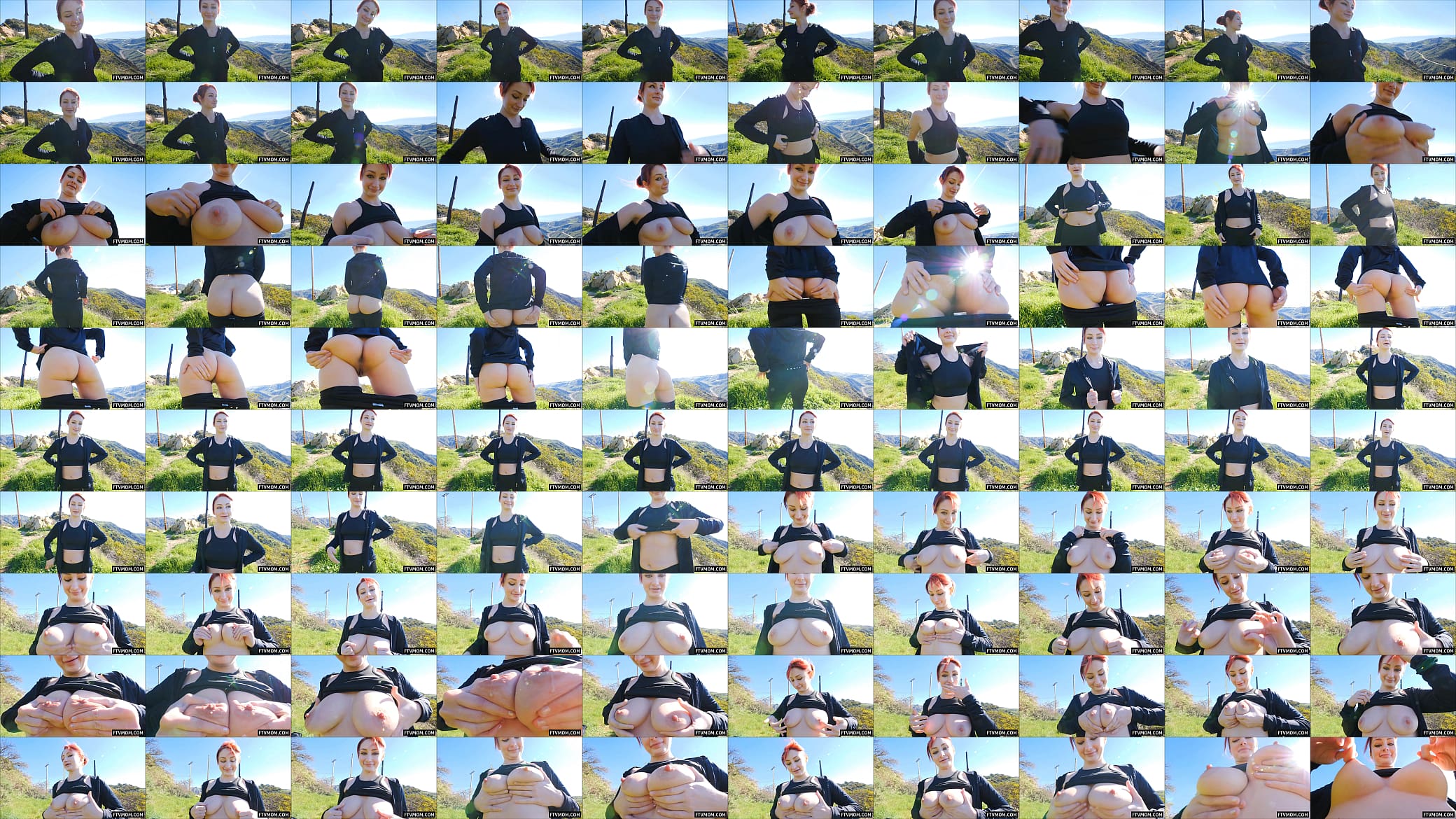 Redhead Milf flashing outdoors 预览图