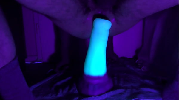 Otter Dildo Balls Deep Black Light UV Anal Dild...
