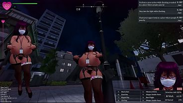 Secret Flasher Manaka - Big Tit Office Worker's Pervy Trip Home