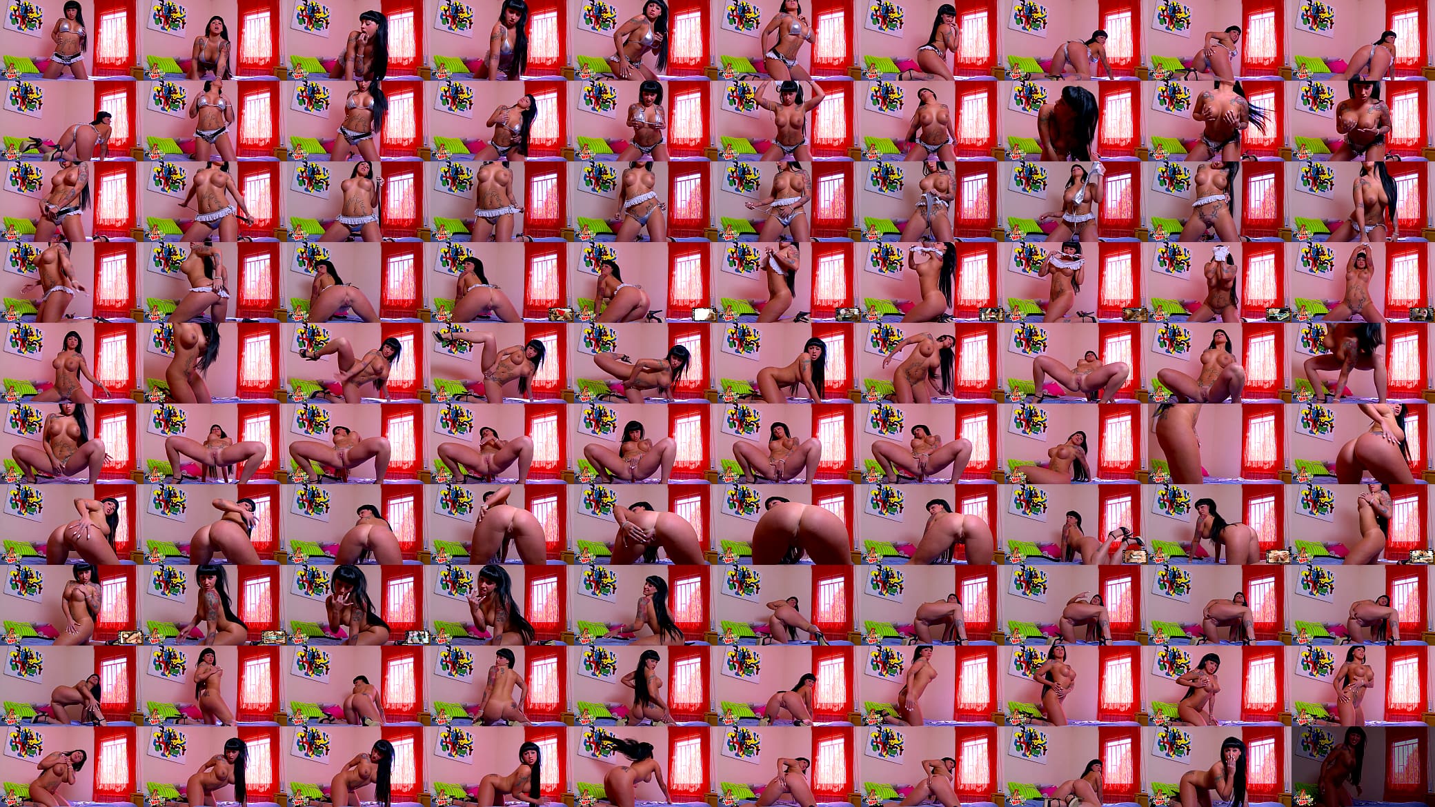 Beautiful brunette with big boobs Jenny Hard doing a hot striptease live on the webcam 预览图