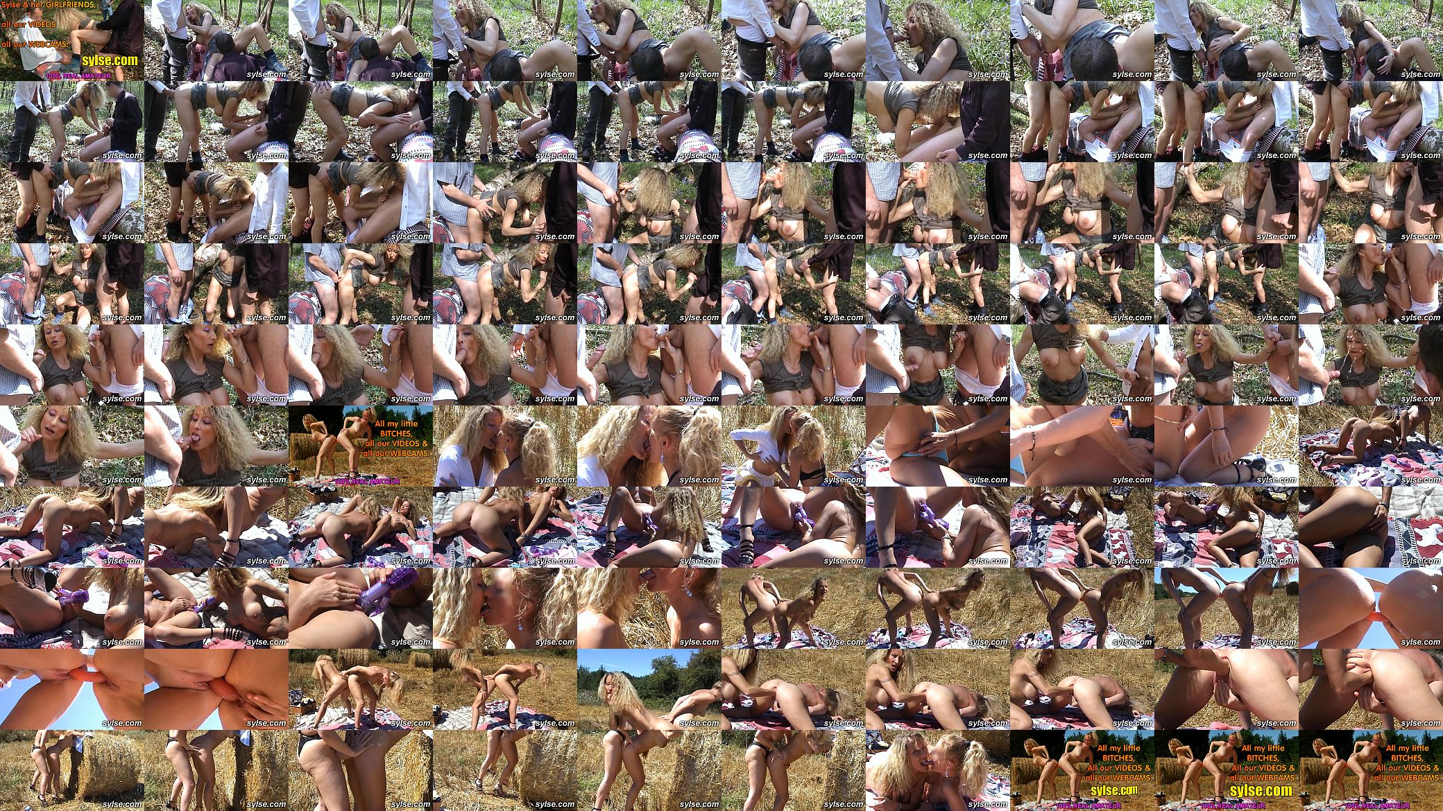 Dogging Gangbang in forest, lesbian fist and strapon in field 预览图
