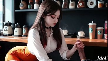 My boyfriend is such a pervert that he wanted to fuck in a coffee shop in broad daylight [AI]