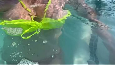 Artemisia Love flashing her juicy big tits underwater for you and smoking a cigarette