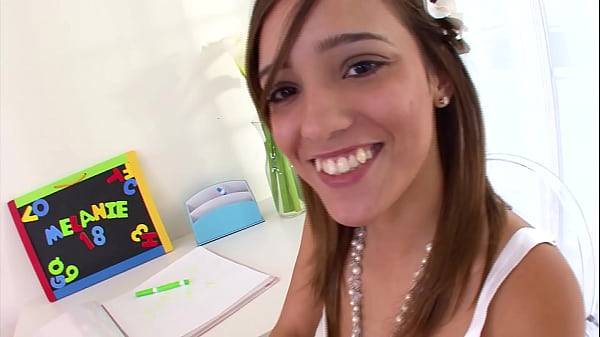 MELANIE JANE Cute 18 YO Petite Latina Amazing Huge Cock POV Blowjob and Huge Load Messy Cum Facial - Wow! A