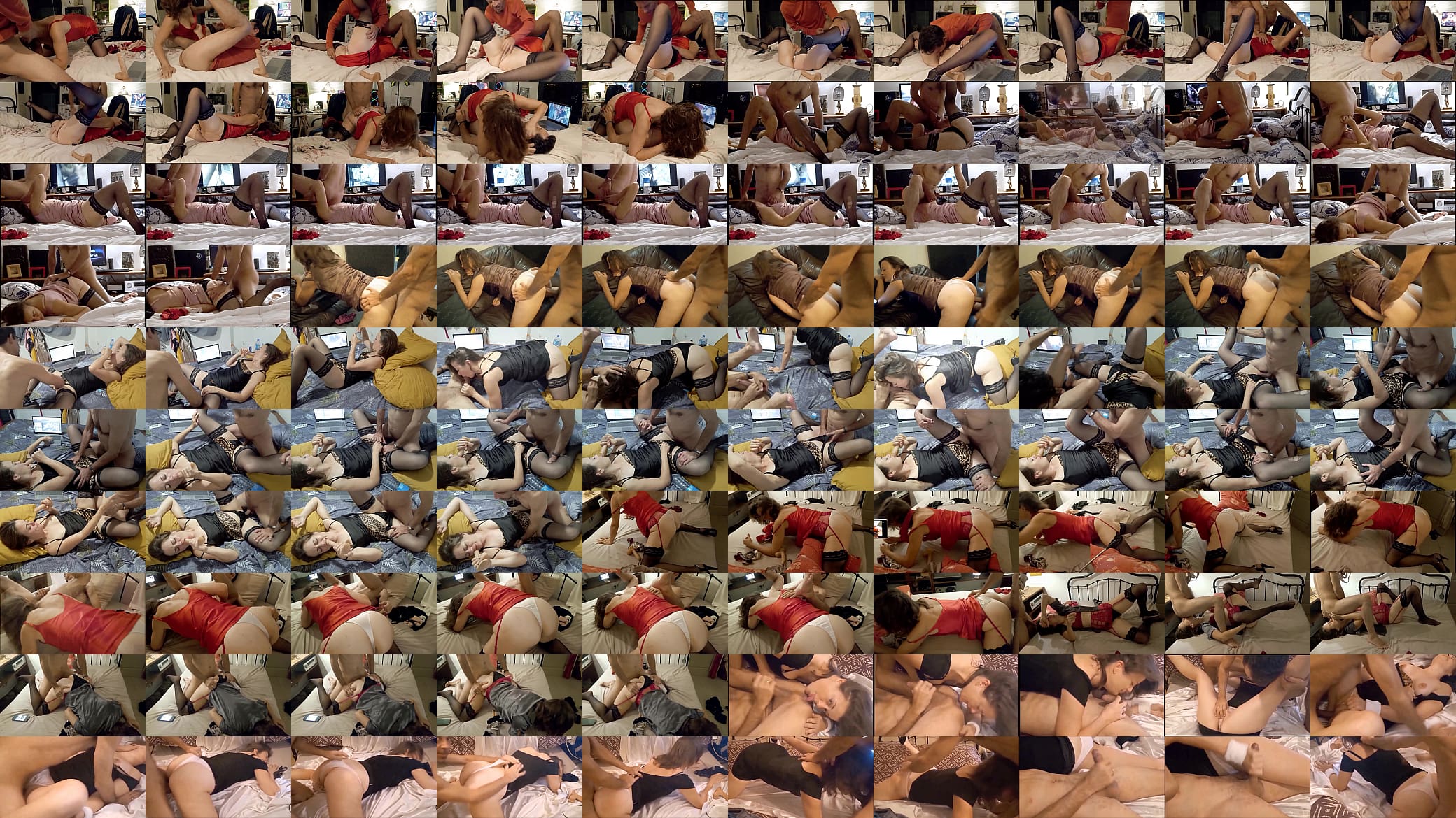 1213 - COMPILATION - White Slut, Clothed-sex, Satin Dress, Satin Thong, Stockings, Heels, Doggy Style, Blowjob, Rimming 预览图