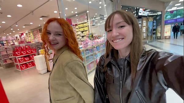 making out in dressing room with hot redhead / lesbian public sex