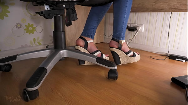 Spying On Hot Secretary Teasing Sexy Feet In High Heels Underdesk