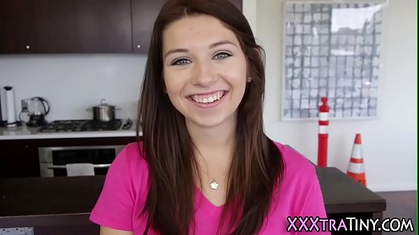 Petite teen dribbles cum