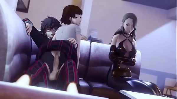 [amateurthrowaway] Makoto Niijima rides Akira while Sae watches
