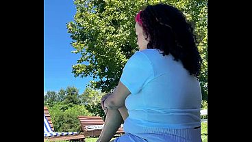 Chubby Latina Big Ass Farting by the Pool Relaxed Summer Gas Vibes