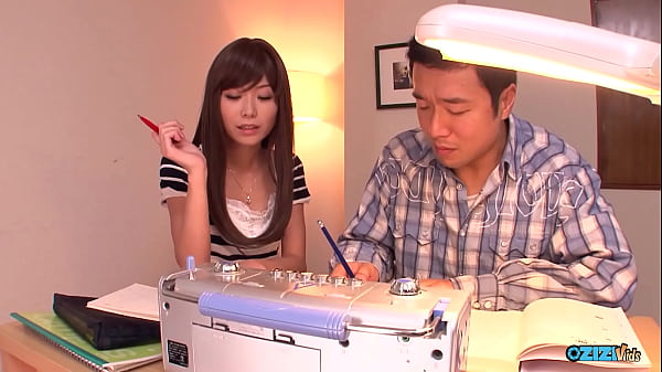 They were writing something in their notebooks and later she teased him while being oiled.