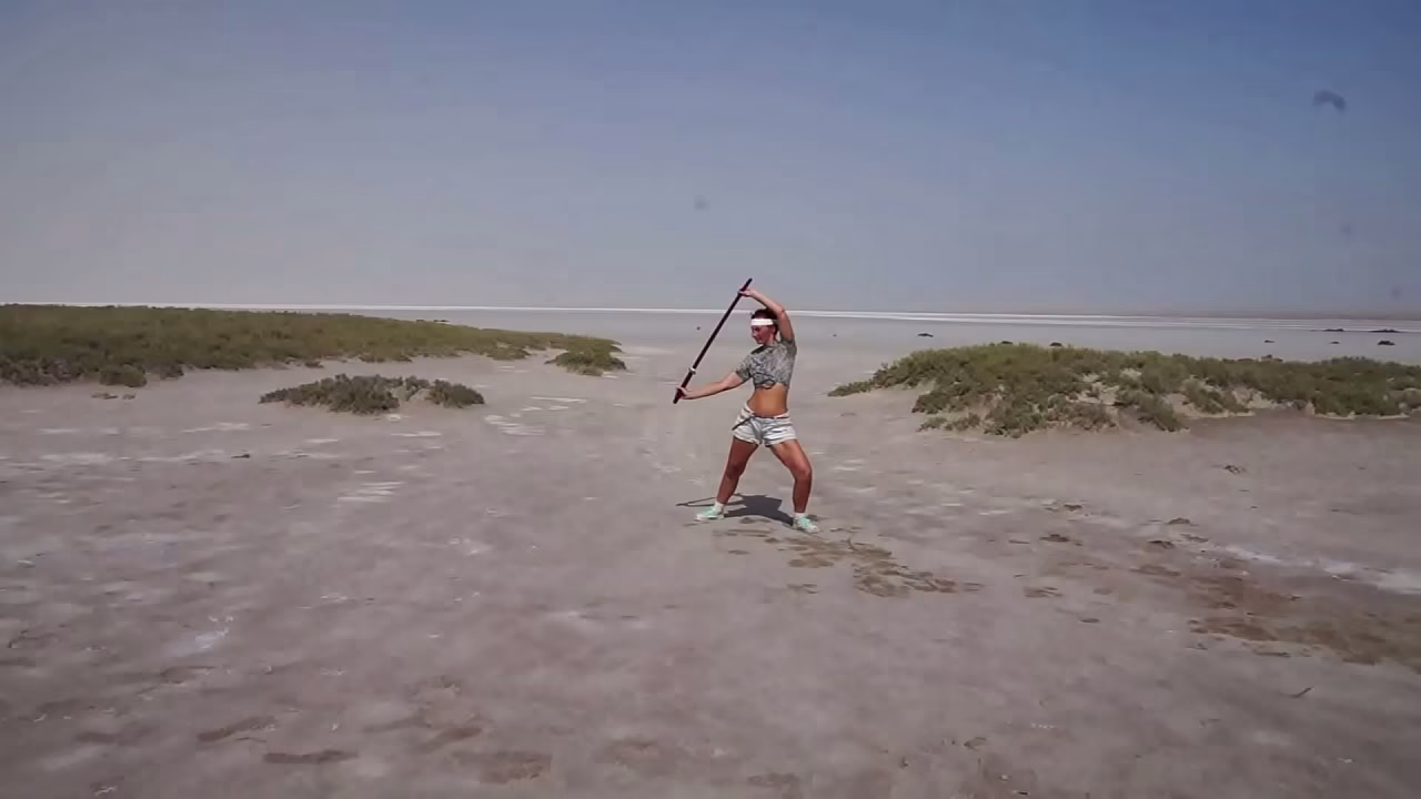 Katana on the Elton salt lake