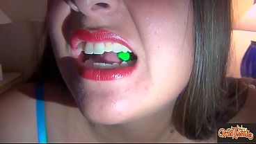 My Extreme Close-Up Mouth Tour – Green M&M Munching Remastered HD Watch Me Chew, Swallow, and Show You Every Inch of My Mouth and Throat