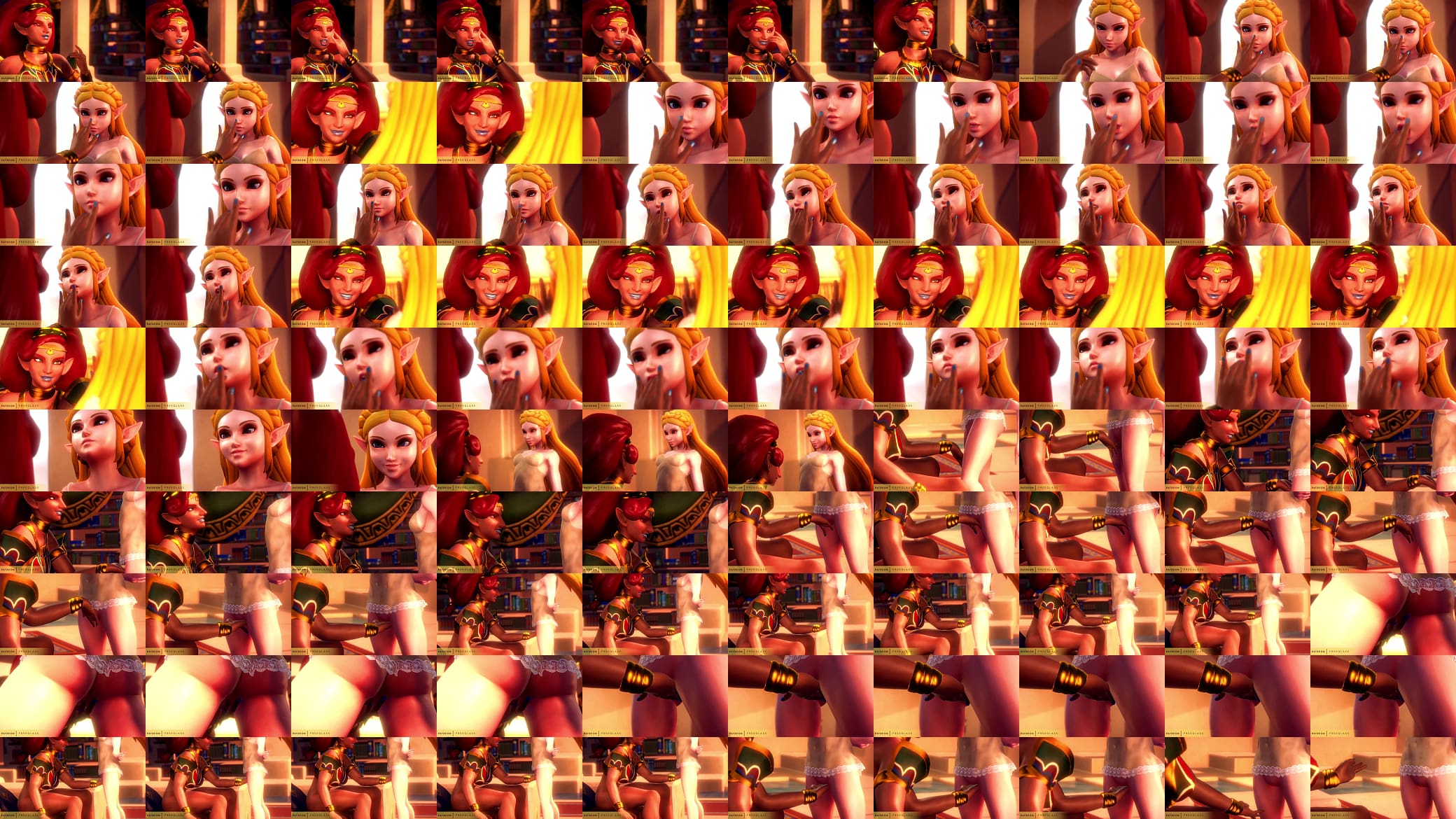 Lesbian Princess Zelda Serves Lady Urbosa 3D Hentai 预览图