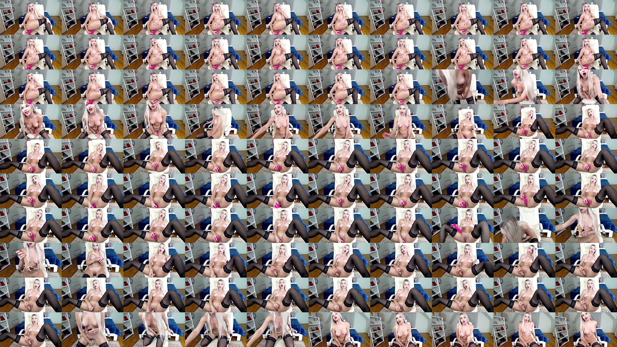 Webcam show with lush vibration in my ass, big dildo fucking blonde 预览图