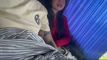 Teen Road to jerkoff and fingering pussy with in service bus