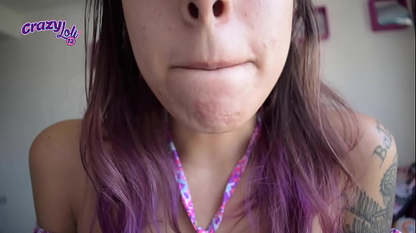 Moaning and showing my long tongue