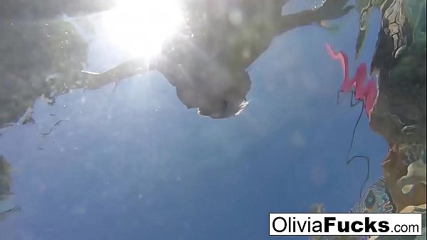 Olivia has some summer fun in the pool