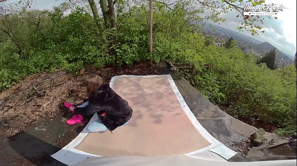 Perfect teen Lili Charmelle sucks and fucks outdoor
