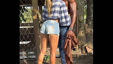 I seduced the Black BBC caretaker at my husband's farm, he fucked me good, came inside my pussy without a condom and made the cuckold clean it up.