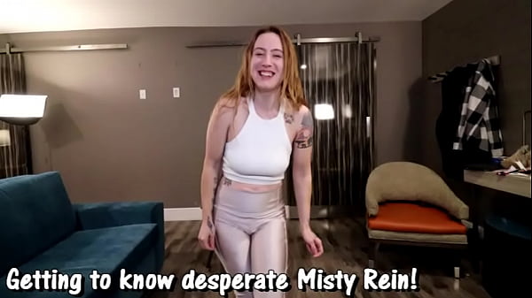 Misty Rein peeing tight shiny spandex lycra pants