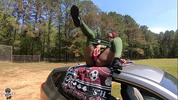 Masturbating on top of car at Park