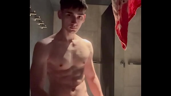 Anal toy play in public shower