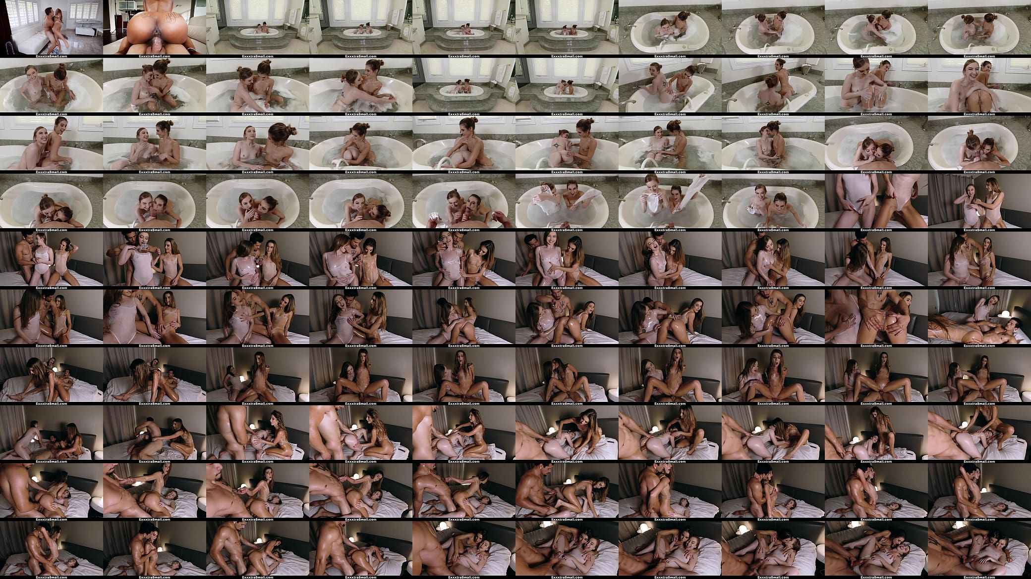 Two Tiny Teens Oiled Up In Fishnet Onesies 预览图