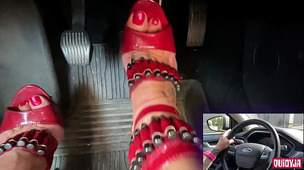 Dominatrixfrida - Red High Heels Driving