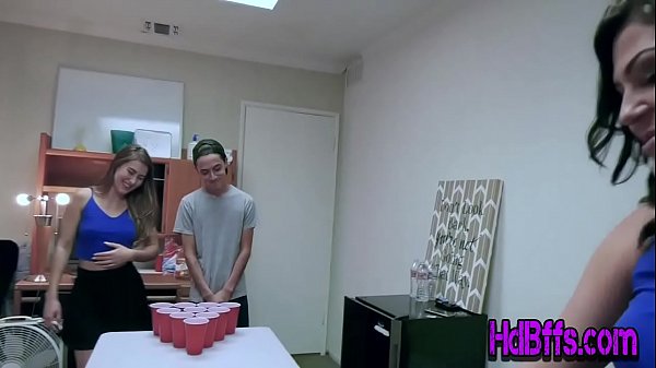 Teen sluts get fucked and suck cocks for facial at dorm party
